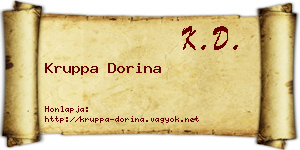 Kruppa Dorina névjegykártya
